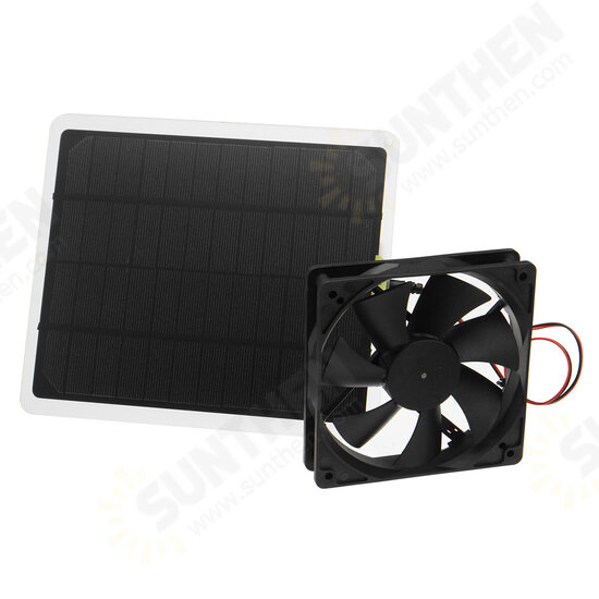 30W USB Solar Panel Cooling Fan 6inch Solar Exhaust Fan Mini Ventilator for Dog Chicken House Greenhouse RV