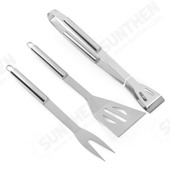 3Pcs BBQ Barbecue Tableware Stainless Steel Cooking Fork Gripper Turner Set Portable Bag Utensil 3Pcs BBQ Barbecue Tableware Stainless Steel Cooking Fork Gripper Turner Set Portable Bag Utensil