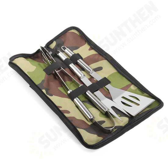 3Pcs BBQ Barbecue Tableware Stainless Steel Cooking Fork Gripper Turner Set Portable Bag Utensil 3Pcs BBQ Barbecue Tableware Stainless Steel Cooking Fork Gripper Turner Set Portable Bag Utensil