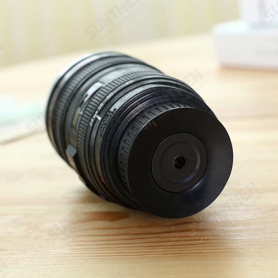 400ML Camera Lens Coffee Mug Stainless Steel Water Cup Photographer Gift Coffee Cup with Sucker for Camping Travel