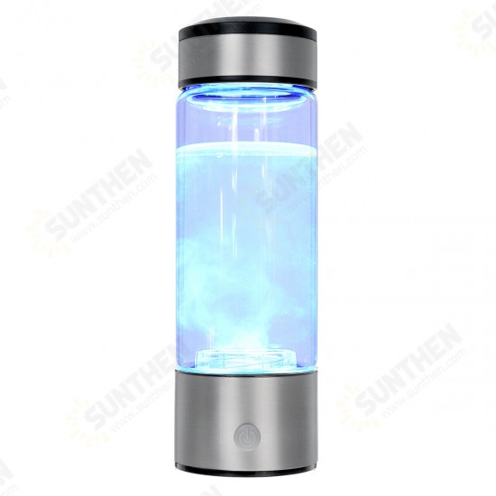 400ml Water Filter Bottle Hydrogen Generator Water Cup Reusable Smart 3 Minutes Electrolys Water Purification Ionizer