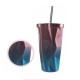 473L Stainless Steel Cups Gradient Color Diamond Double Wall Travel Water Bottles with Straw 473L Stainless Steel Cups Gradient Color Diamond Double Wall Travel Water Bottles with Straw