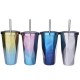 473L Stainless Steel Cups Gradient Color Diamond Double Wall Travel Water Bottles with Straw 473L Stainless Steel Cups Gradient Color Diamond Double Wall Travel Water Bottles with Straw