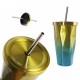 473L Stainless Steel Cups Gradient Color Diamond Double Wall Travel Water Bottles with Straw 473L Stainless Steel Cups Gradient Color Diamond Double Wall Travel Water Bottles with Straw
