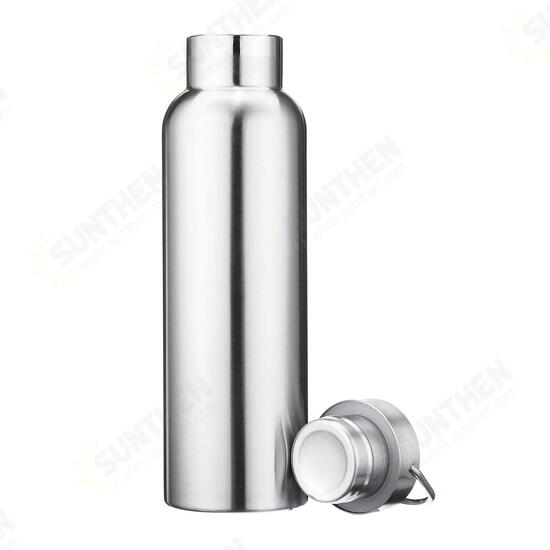 500ml 600ml 800ml Water Bottle 304 Stainless Steel Wide Mouth Vacuum Cup With Outdoor Carabiner