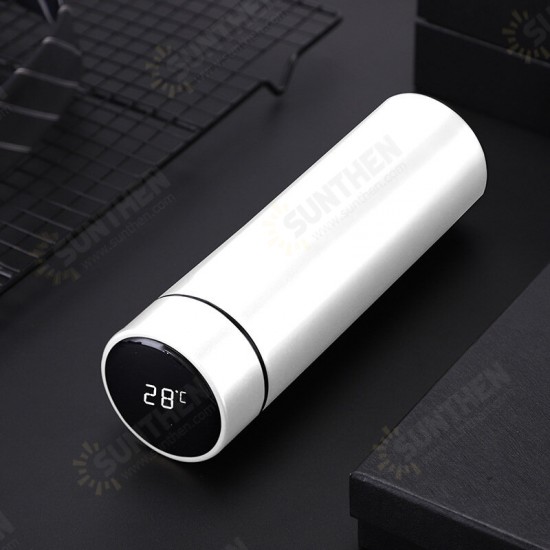 500ml Vacuum thermos 304 Stainless Steel Double Wall Replaceable Battery Insulated Cup With LCD Temperature Display 500ml Vacuum thermos 304 Stainless Steel Double Wall Replaceable Battery Insulated Cup With LCD Temperature Display