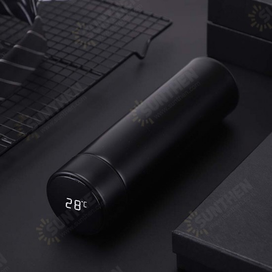 500ml Vacuum thermos 304 Stainless Steel Double Wall Replaceable Battery Insulated Cup With LCD Temperature Display 500ml Vacuum thermos 304 Stainless Steel Double Wall Replaceable Battery Insulated Cup With LCD Temperature Display