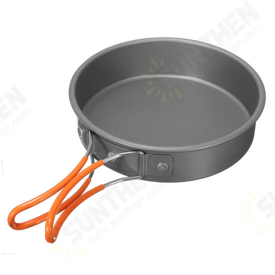 8Pcs Camping Aluminum Pot Bowl Portable Outdoor Picnic Cooking Pan Set Cookware