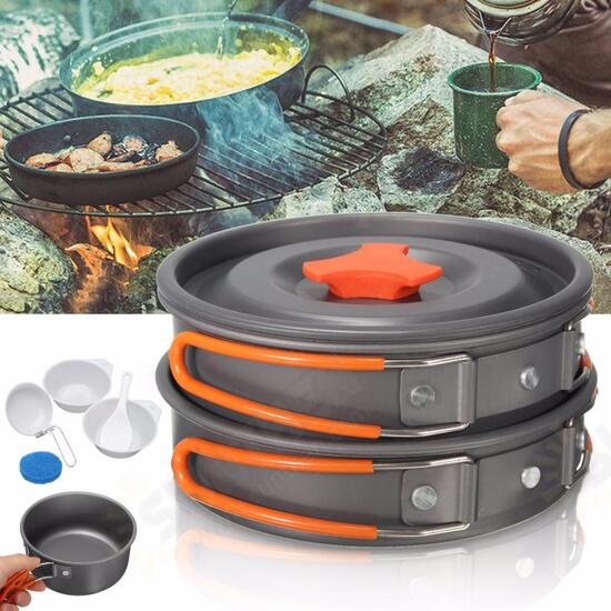 8Pcs Camping Aluminum Pot Bowl Portable Outdoor Picnic Cooking Pan Set Cookware 8Pcs Camping Aluminum Pot Bowl Portable Outdoor Picnic Cooking Pan Set Cookware