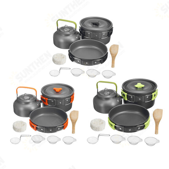 9PCS Aluminum Alloy Camping Pot Cookware Pans Kettle Set Portable Outdoor Camping Cookware 9PCS Aluminum Alloy Camping Pot Cookware Pans Kettle Set Portable Outdoor Camping Cookware