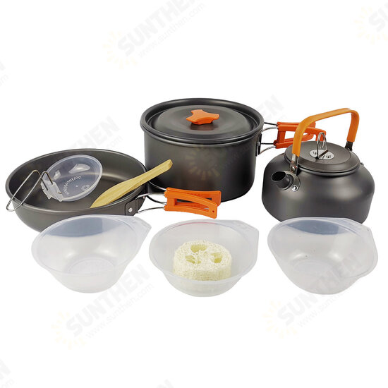 9PCS Aluminum Alloy Camping Pot Cookware Pans Kettle Set Portable Outdoor Camping Cookware 9PCS Aluminum Alloy Camping Pot Cookware Pans Kettle Set Portable Outdoor Camping Cookware