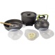 9PCS Aluminum Alloy Camping Pot Cookware Pans Kettle Set Portable Outdoor Camping Cookware