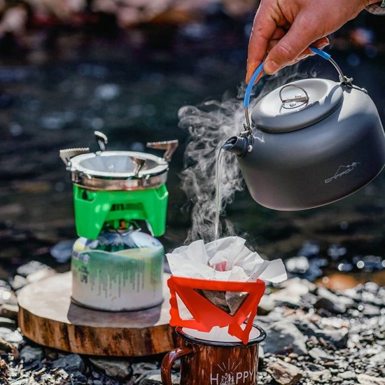 1.4L Teapot Portable Kettle Coffee Water Pot Aluminum Alloy Camping Picnic Tableware