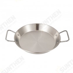 24cm Stainless Steel Seafood Plate Double Ear Non-Stick Frying Pot Outdoor Camping Kitchen Cooking Tool