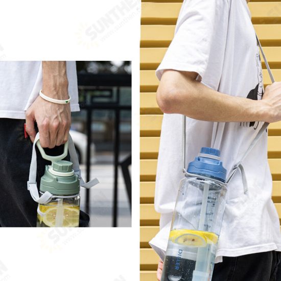 34oz/68oz 2000ml Large Capacity Water Bottles With Detachable Straw Portable Outdoor Sport Cycling Travel Drink Kettle