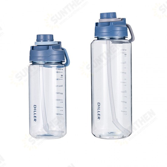 34oz/68oz 2000ml Large Capacity Water Bottles With Detachable Straw Portable Outdoor Sport Cycling Travel Drink Kettle