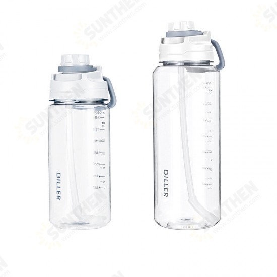 34oz/68oz 2000ml Large Capacity Water Bottles With Detachable Straw Portable Outdoor Sport Cycling Travel Drink Kettle