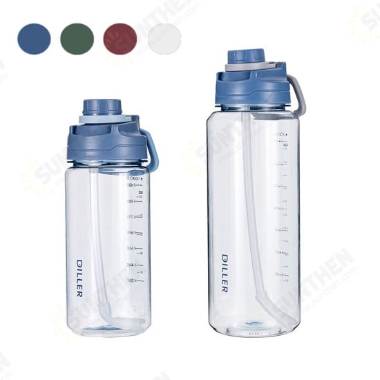 34oz/68oz 2000ml Large Capacity Water Bottles With Detachable Straw Portable Outdoor Sport Cycling Travel Drink Kettle