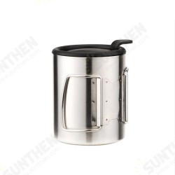 220ml Portable Camping Picnic Cup Stainless Steel Light Weight 115g Water Mug FMP-301