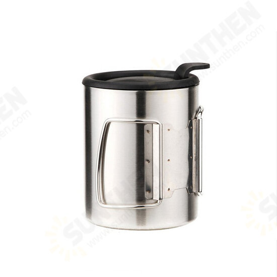 220ml Portable Camping Picnic Cup Stainless Steel Light Weight 115g Water Mug FMP-301