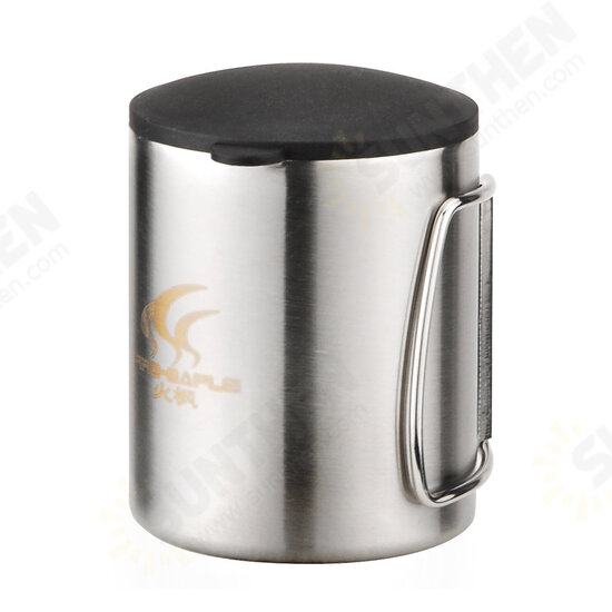 220ml Portable Camping Picnic Cup Stainless Steel Light Weight 115g Water Mug FMP-301