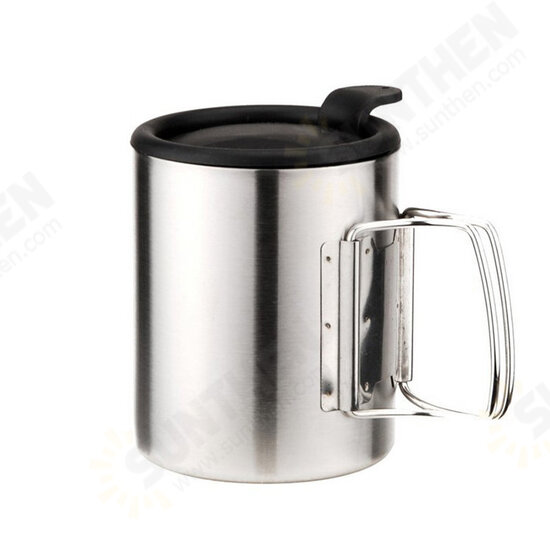 220ml Portable Camping Picnic Cup Stainless Steel Light Weight 115g Water Mug FMP-301