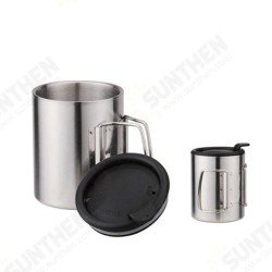 220ml Portable Camping Picnic Cup Stainless Steel Light Weight 115g Water Mug FMP-301