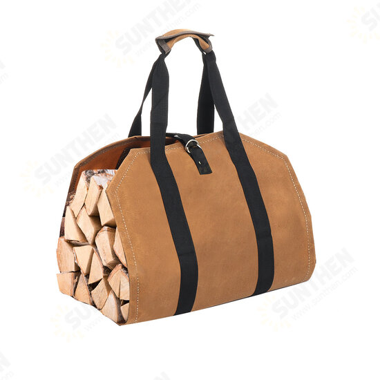 Firewood Carrier Holder Canvas Tote Bag Wood Bag Wood Storage Organizer Waterproof Portable Outdoor Camping