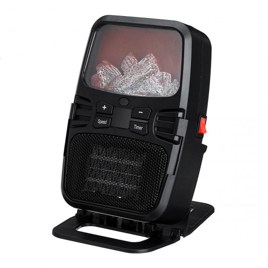 1000W Portable Mini Electric Heater Fan Fireplace Flame Timer Air Warmer Home Outdoor Heater Fan
