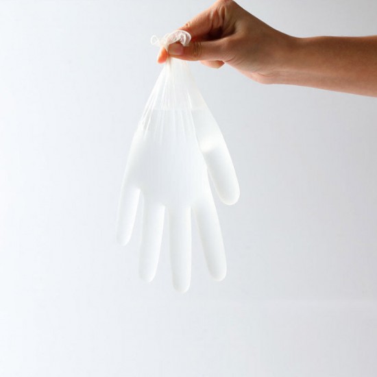 100pcs Disposable PVC BBQ Gloves Waterproof Antibacterial Dish-washing Kitchen Safety Glove