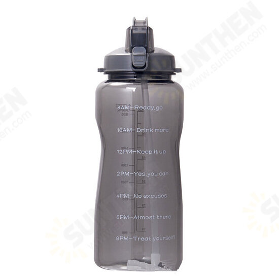 2000ml Sport Kettle Food Grade Material Bouncing Cover Straw Water Bottle with Handle for Outdoor Camping Travel