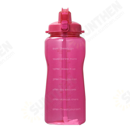 2000ml Sport Kettle Food Grade Material Bouncing Cover Straw Water Bottle with Handle for Outdoor Camping Travel