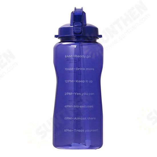 2000ml Sport Kettle Food Grade Material Bouncing Cover Straw Water Bottle with Handle for Outdoor Camping Travel