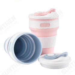 350ml Silicone Folding Cup Portable Water Coffee Mug Drinkware With Lid Camping Travel 350ml Silicone Folding Cup Portable Water Coffee Mug Drinkware With Lid Camping Travel