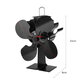 4 Blade Fireplace Fan Self-Powered Wood Stove Fan Burner Stove Fan for Home Travel