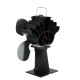 4 Blade Fireplace Fan Self-Powered Wood Stove Fan Burner Stove Fan for Home Travel