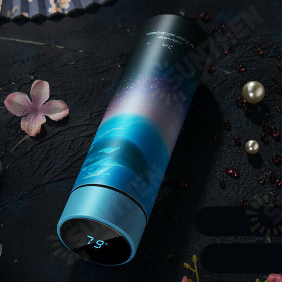 450ML Vacuum Cup Colorful Temperature Display Water Bottle Traveling 304 Stainless Steel Water Cup