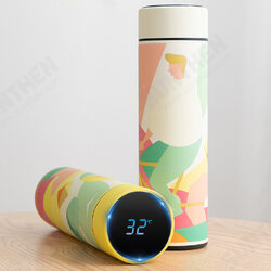 480ml Vacuum Thermos LCD Temperature Display Water Bottle Stainless Steel Double Wall Insulated Cup Camping Travel