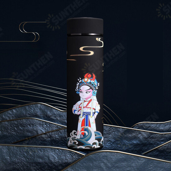 500ML Intelligent thermos Cup 304 Stainless Steel Creative Chinese Style Portable Water Bottle Companion Gift