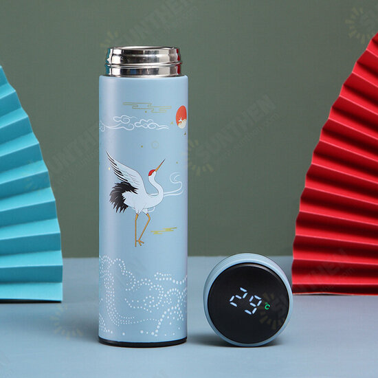 500ml Insulated Cup 304 Stainless Steel LCD Temperature Display Vacuum thermos With Tea Compartment Battery Replaceable 500ml Insulated Cup 304 Stainless Steel LCD Temperature Display Vacuum thermos With Tea Compartment Battery Replaceable