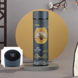500ml Retro Chinese Style Thermos Cup LCD Temperature Display Stainless Steel Double Wall Insulated Cup Water Bottle for Camping Travel Sport 500ml Retro Chinese Style Thermos Cup LCD Temperature Display Stainless Steel Double Wall Insulated Cup Water Bottle for Camping Travel Sport