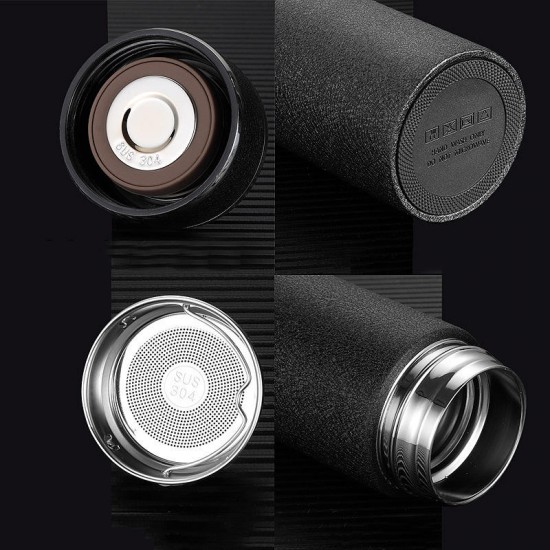 500ml Vacuum Thermos Portable Travel Frosted Sport Water Bottle 304 Stainless Steel Insulated Cup