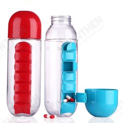 600ml Water Bottle 7 Days Week Pill Capsule Case Organizer Leak-Proof Drinking Cup 600ml Water Bottle 7 Days Week Pill Capsule Case Organizer Leak-Proof Drinking Cup