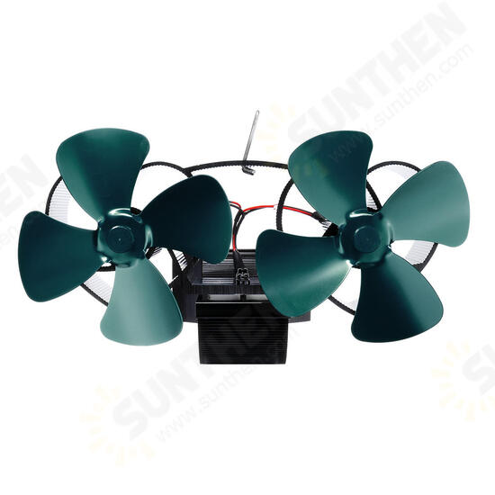 8 Blades Twin Head Fireplace Fan Wood Burner Fan Circulating Eco Heat Powered Wood Stove Fan 8 Blades Twin Head Fireplace Fan Wood Burner Fan Circulating Eco Heat Powered Wood Stove Fan