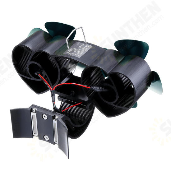 8 Blades Twin Head Fireplace Fan Wood Burner Fan Circulating Eco Heat Powered Wood Stove Fan 8 Blades Twin Head Fireplace Fan Wood Burner Fan Circulating Eco Heat Powered Wood Stove Fan