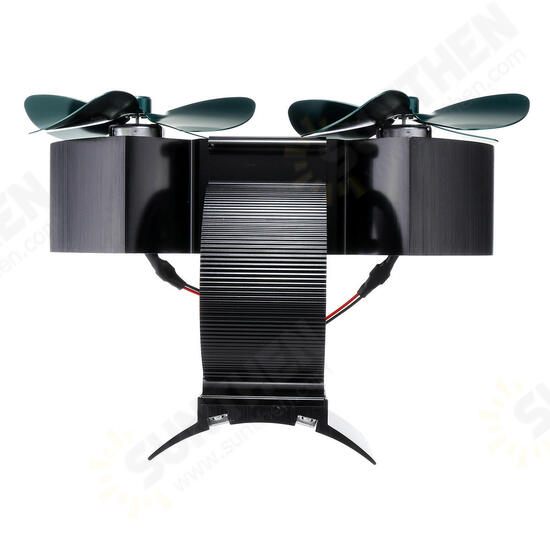 8 Blades Twin Head Fireplace Fan Wood Burner Fan Circulating Eco Heat Powered Wood Stove Fan 8 Blades Twin Head Fireplace Fan Wood Burner Fan Circulating Eco Heat Powered Wood Stove Fan