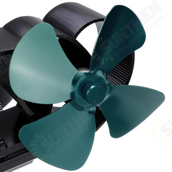 8 Blades Twin Head Fireplace Fan Wood Burner Fan Circulating Eco Heat Powered Wood Stove Fan 8 Blades Twin Head Fireplace Fan Wood Burner Fan Circulating Eco Heat Powered Wood Stove Fan