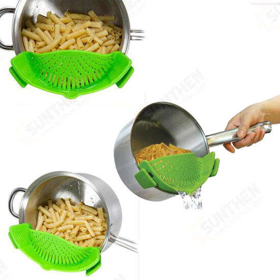 Durable Silicone Pan Strainer Colanders Wash Fruit Vegetables Pasta Kitchen Tools Gadgets Wash Bag