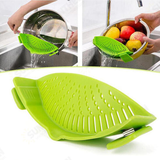 Durable Silicone Pan Strainer Colanders Wash Fruit Vegetables Pasta Kitchen Tools Gadgets Wash Bag