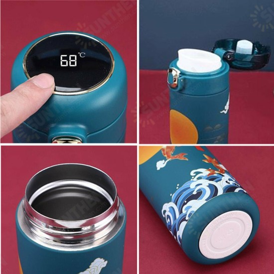 Intelligent Bouncing Lid Insulation Cup Temperature Display Stainless Steel Insulation Vacuum Bottle Portable Leakproof Insulation Water Bottle